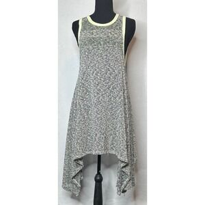 We The Free Free People Grey Marled Handkerchief Hem Sleeveless Tunic Top M